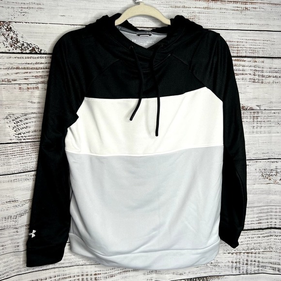 Under Armour Women's Color Block Black Terry Fleece Hoodie Med NWT - Picture 2 of 4
